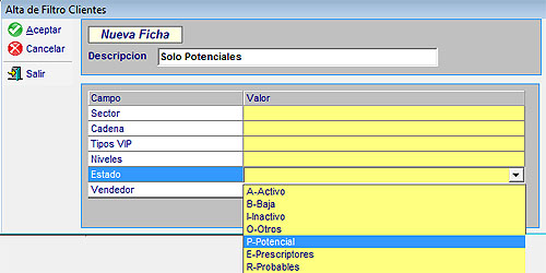 AltaFiltroClientes