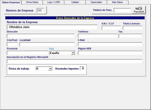 Parametrosdatosempresa