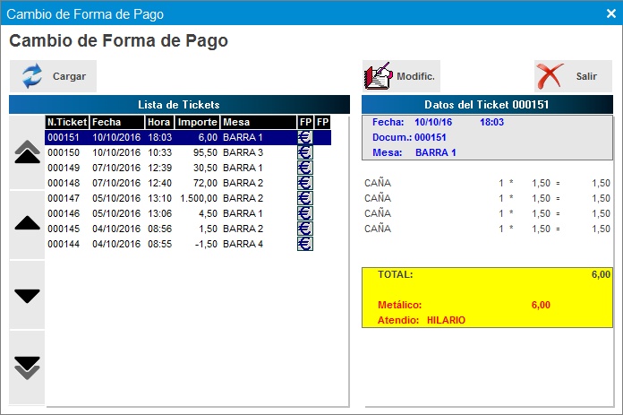 Cambiar Forma De Pago Ticket