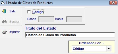 ListClasedeProductos