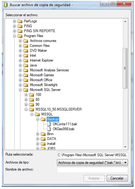 Restaurar Base De Datos SQL