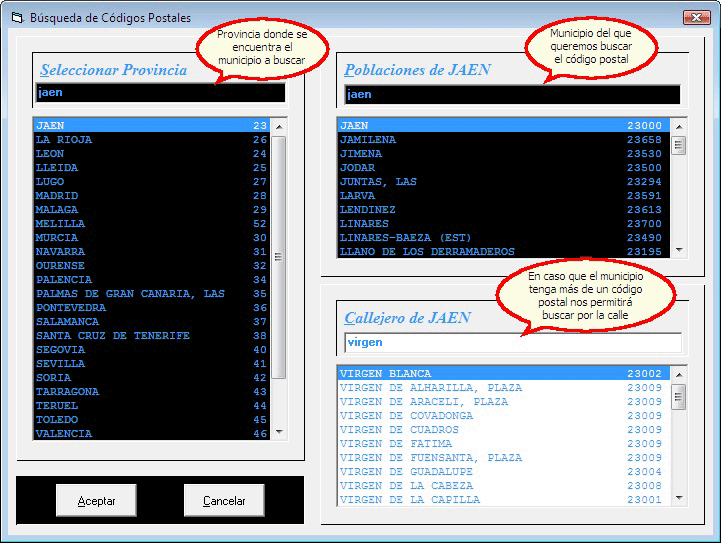 Buscador de Códigos Postales
